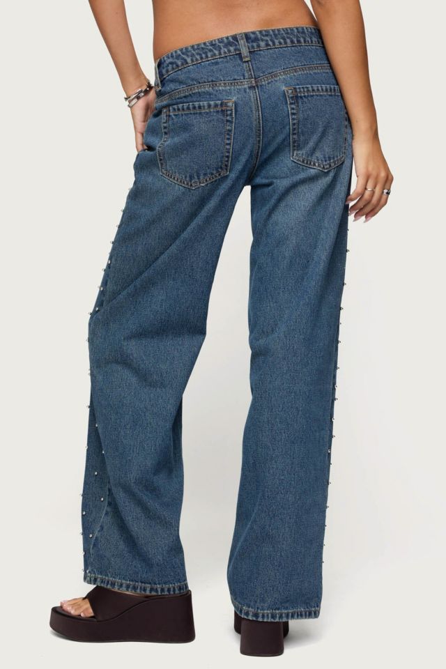 Edikted Esmay Studded Low Rise Jeans #4