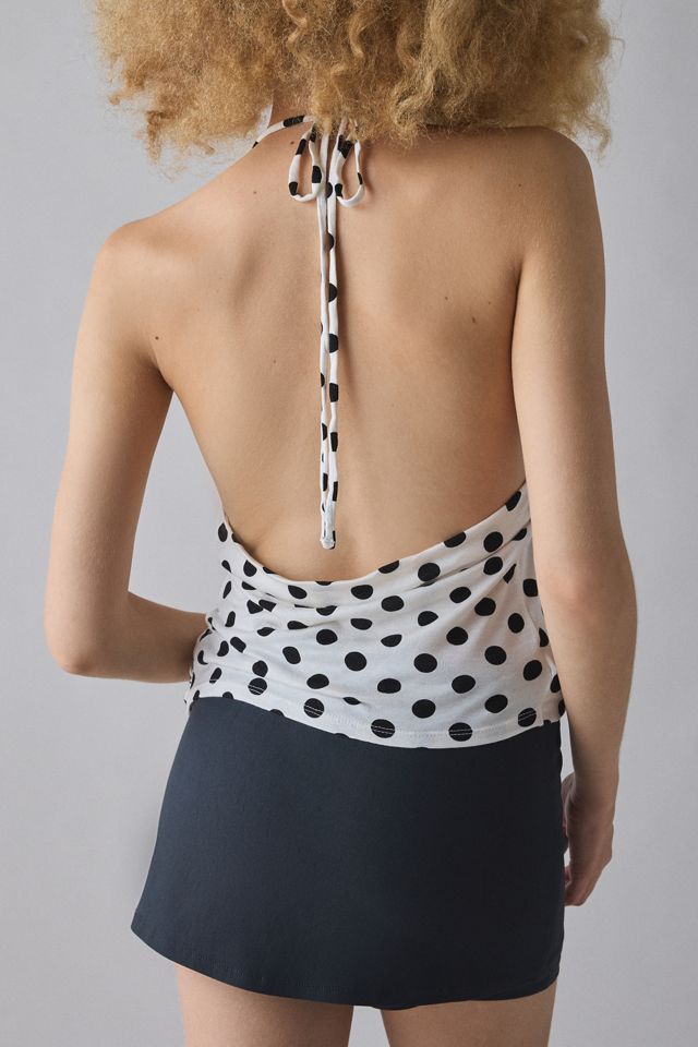 UO Charlie Draped Jersey Knit Surplice Halter Top #1
