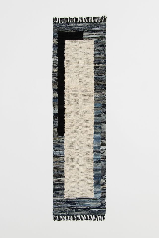 Revival Bellbottom Recycled Denim Washable Runner Rug #1
