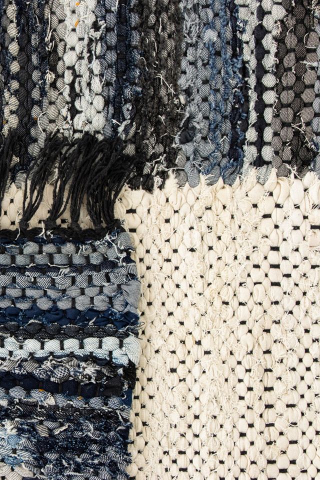 Revival Bellbottom Recycled Denim Washable Runner Rug #3