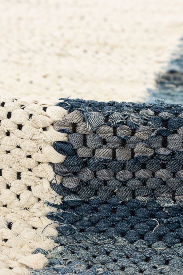 Revival Bellbottom Recycled Denim Washable Runner Rug #4