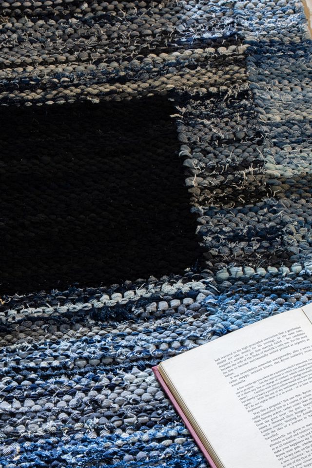 Revival Stovepipe Recycled Denim Washable Runner Rug #1
