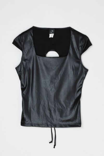 Vintage Y2k Shimmery Lace-Back Top