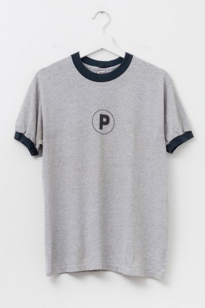 Vintage Y2K Distressed P Logo Wrestling Graphic Ringer T-Shirt