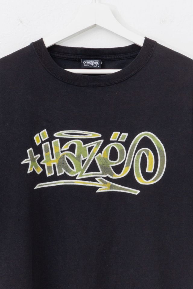 Vintage 1990s Distressed Haze Camo Logo Graphic T-Shirt #1
