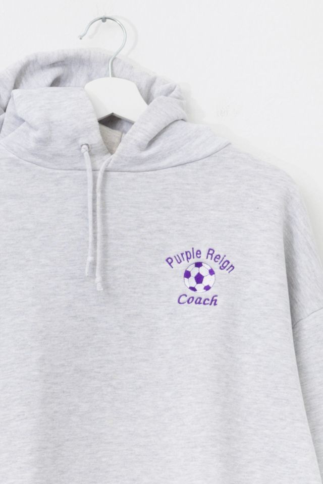 Vintage 1990s Distressed Soccer Ball Graphic Embroidered Hoodie Sweatshirt #1