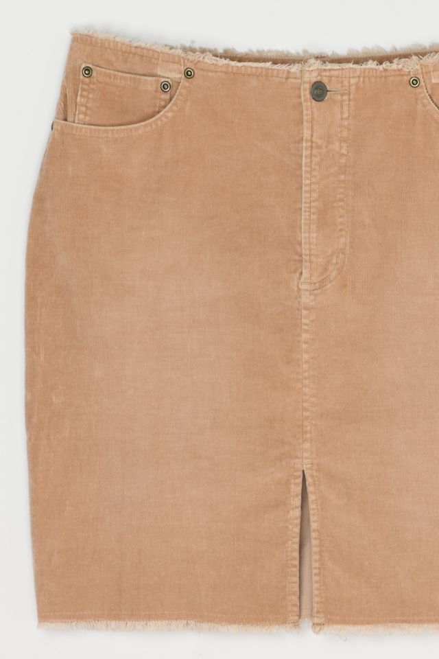 Vintage Y2k Raw-Edge Corduroy Mini Skirt #1