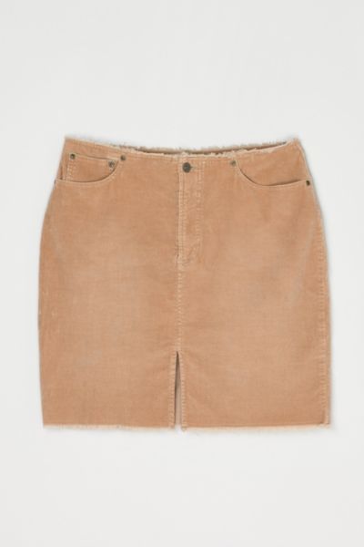 Vintage Y2k Raw-Edge Corduroy Mini Skirt