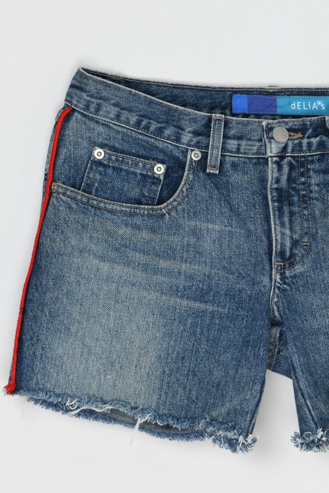 Vintage Y2k Side-Stripe Denim Shorts #1