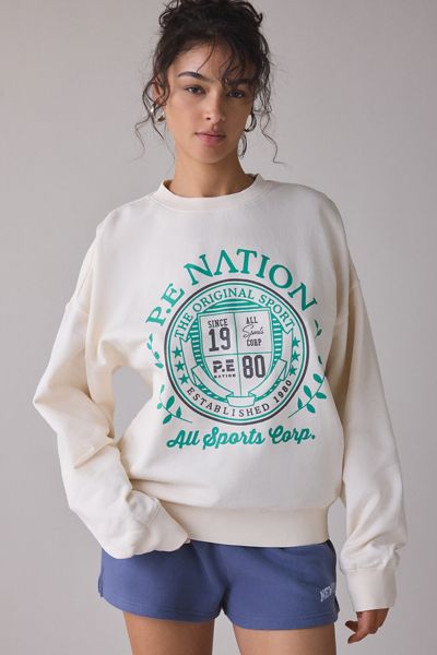 P.E Nation Crest Graphic Crew Neck Sweatshirt