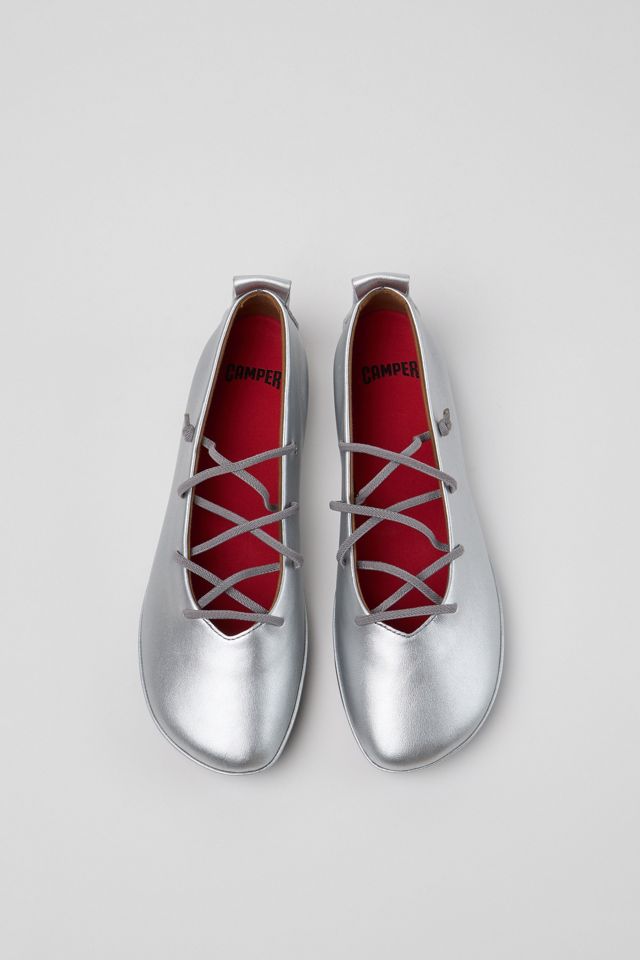 Camper Right Nina Leather Lace-Up Ballerina Flat #3