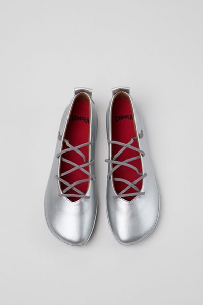 Camper Right Nina Leather Lace-Up Ballerina Flat