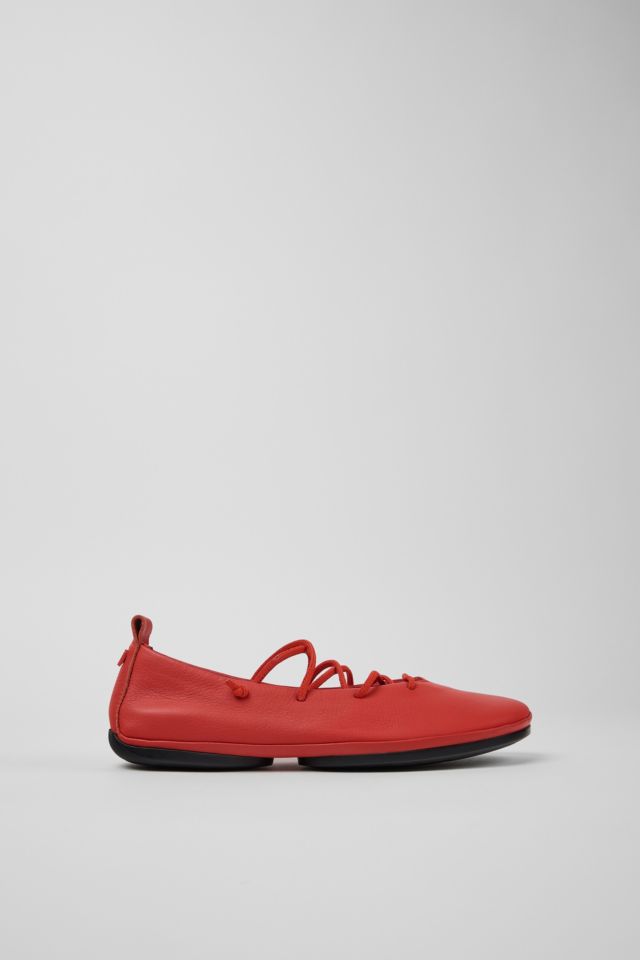 Camper Right Nina Leather Lace-Up Ballerina Flat #1