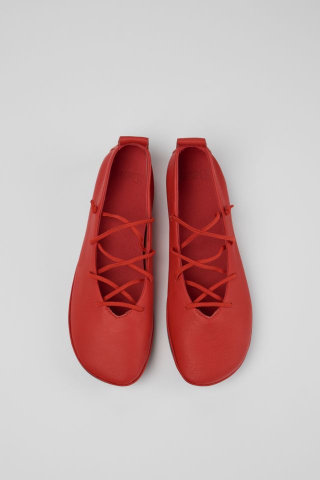 Camper Right Nina Leather Lace-Up Ballerina Flat #3