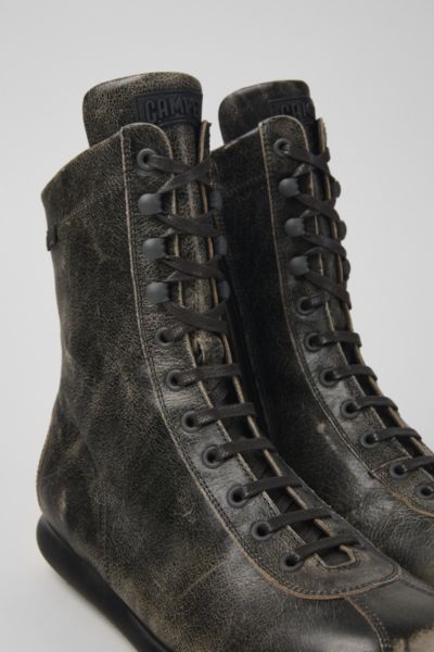 Camper Pelotas Ariel Leather Combat Boot In Grey, Men's At Urban Outfitters In Gray