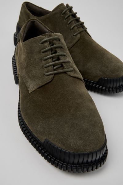 Camper Lace-up Suede Shoes In Green