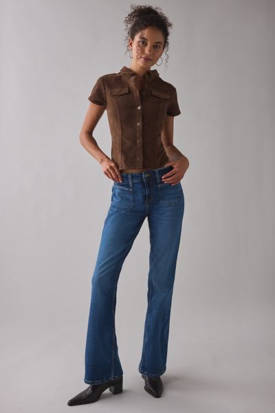 Jean évasé taille mi-haute à poches plaquées GUESS JEANS G09