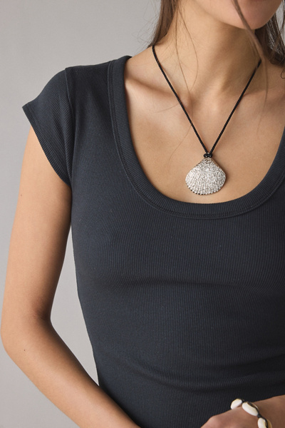 BDG Off-Duty Ribbed Scoop Neck Short Sleeve Tee