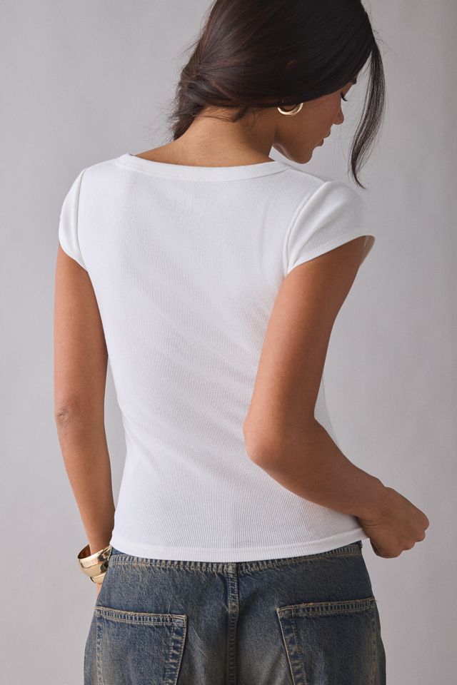 BDG Off-Duty Ribbed Scoop Neck Short Sleeve Tee #3