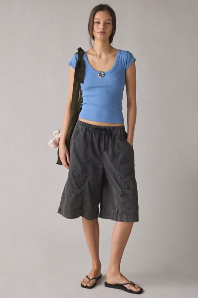 BDG Off-Duty Ribbed Scoop Neck Short Sleeve Tee