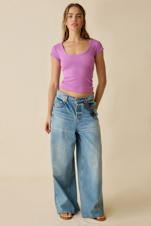BDG Off-Duty Ribbed Scoop Neck Short Sleeve Tee #3