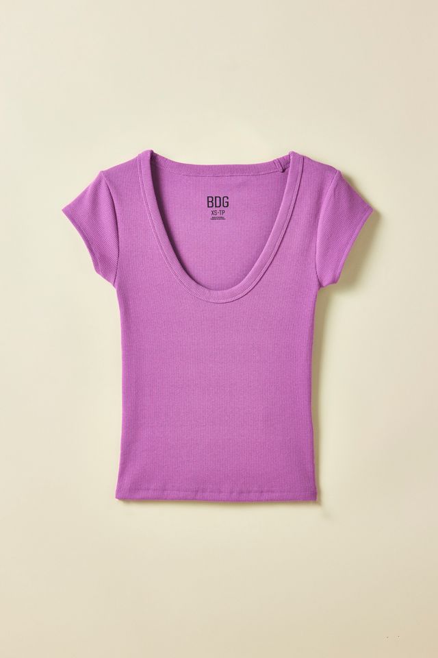 BDG Off-Duty Ribbed Scoop Neck Short Sleeve Tee #5