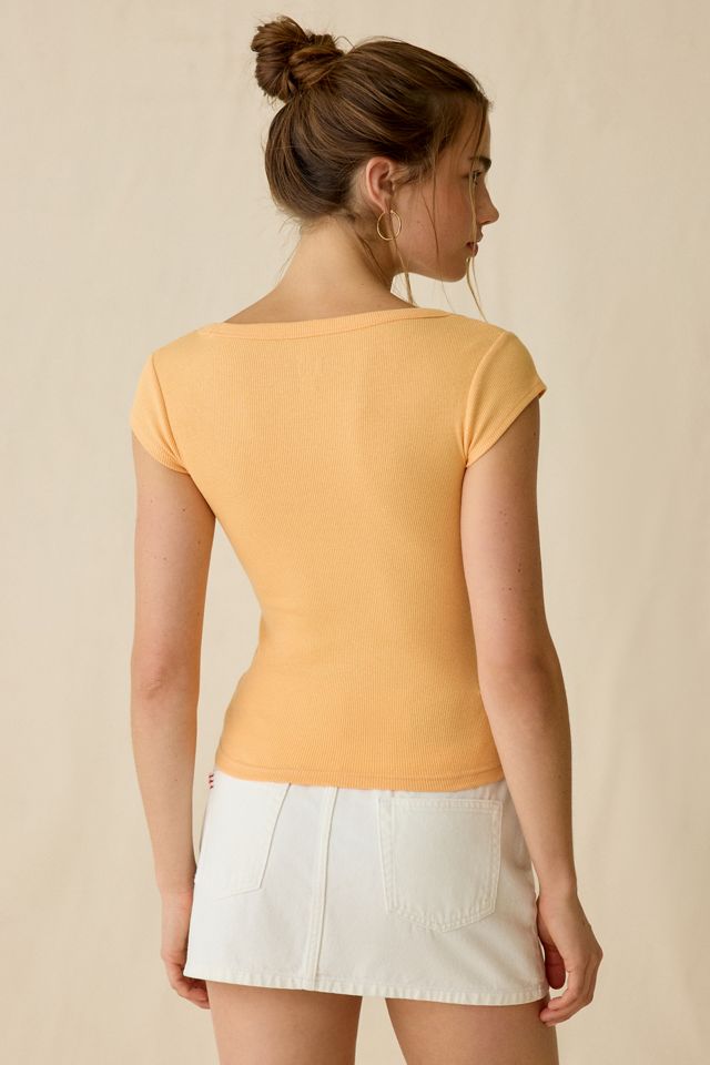 BDG Off-Duty Ribbed Scoop Neck Short Sleeve Tee #3