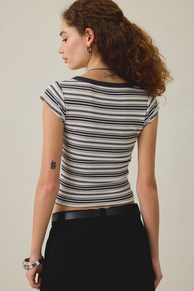 BDG Off-Duty Ribbed Scoop Neck Short Sleeve Tee #1