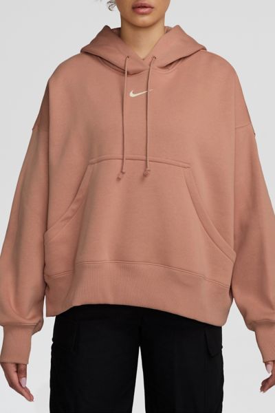 Nike Sportswear Phoenix Fleece Over-oversized Hoodie Sweatshirt In Rose, Women's At Urban Outfitters In Brown