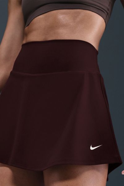 Nike One Dri-fit High-rise Mini Skort In Burgundy Crush/(white), Women's At Urban Outfitters In Brown