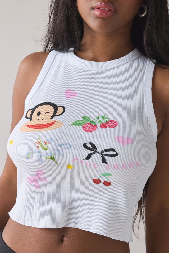 Paul Frank Icon Graphic Raw Hem Cropped Tank Top #3