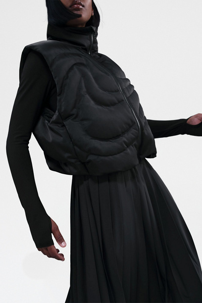 Nike Sportswear Swoosh Series Oversized Down Vest Jacket In Black, Women's At Urban Outfitters