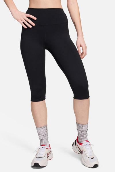 Nike One Dri-fit High-waisted Capri Leggings Pant In Black, Women's At Urban Outfitters In Black