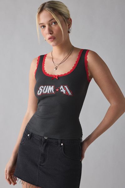 Sum 41 Graphic Lace Trim Tank Top
