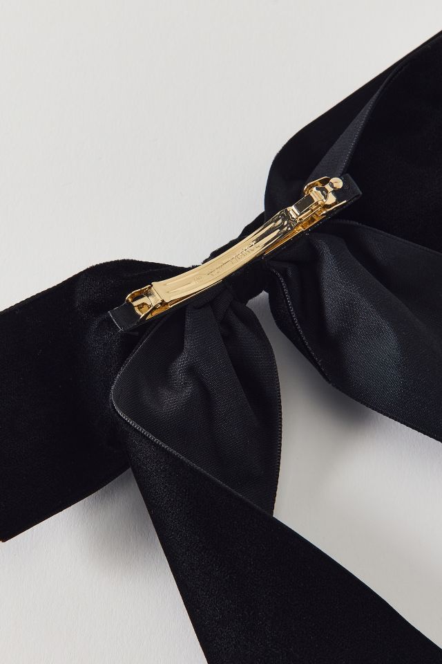Drapey Velvet Hair Bow Barrette #1