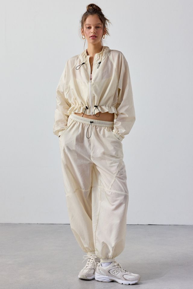 Out From Under On The Move Kai Drawstring Cropped Zip-Up Nylon Jacket #2