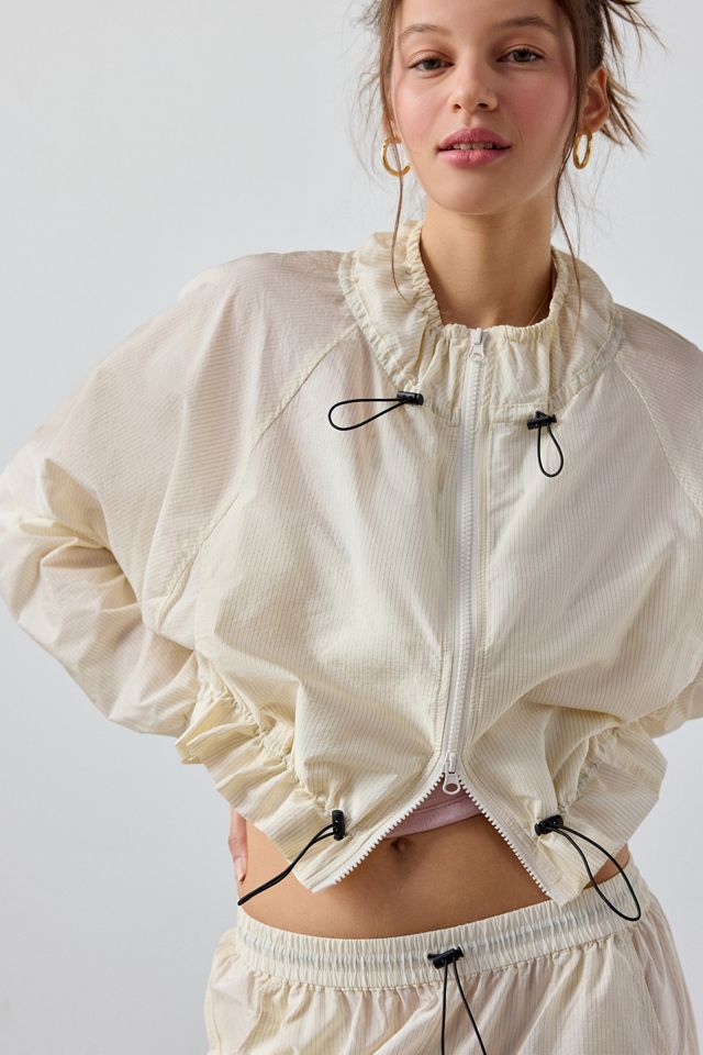 Out From Under On The Move Kai Drawstring Cropped Zip-Up Nylon Jacket #3