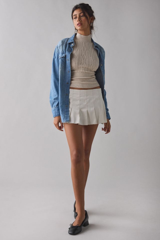 Frankies Bikinis Lilia Sateen Pleated Mini Skirt #2