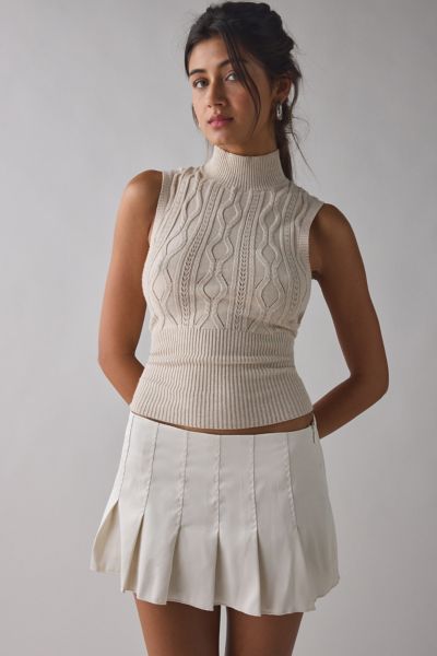 Frankies Bikinis Lilia Sateen Pleated Mini Skirt