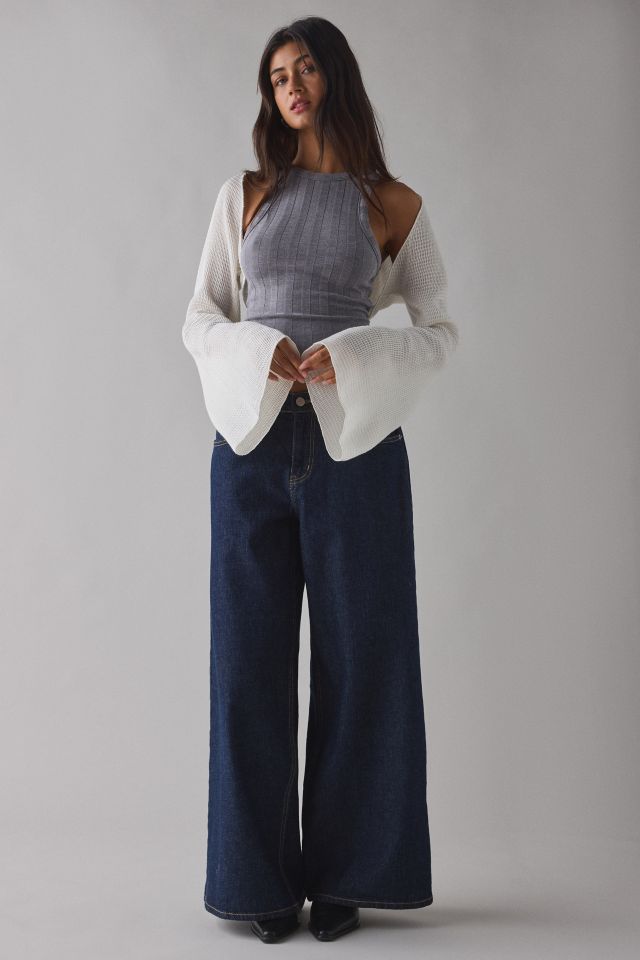 ReMADE By UO Remnants Waffle Knit Shrug Top #2