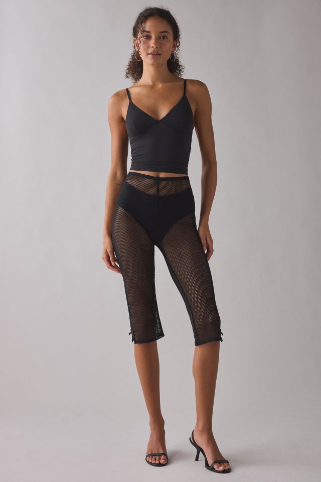 ReMADE By UO Remnants Sheer Netted Capri Pant #1