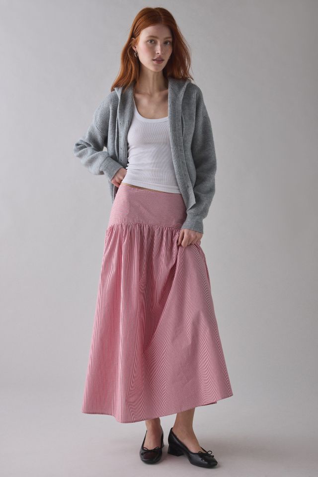 ReMADE By UO Remnants Drop Waist Poplin Maxi Skirt #1