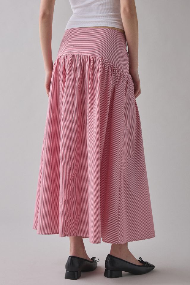 ReMADE By UO Remnants Drop Waist Poplin Maxi Skirt #3