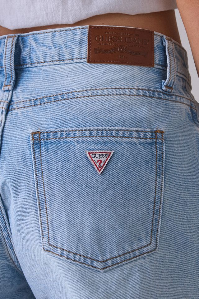 GUESS JEANS Crossover Waist Mid-Rise Denim Shorts #4