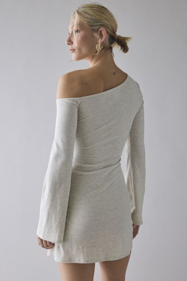 ReMADE By UO Remnants Asymmetric Cinched Off-Shoulder Long Sleeve Mini Dress #2