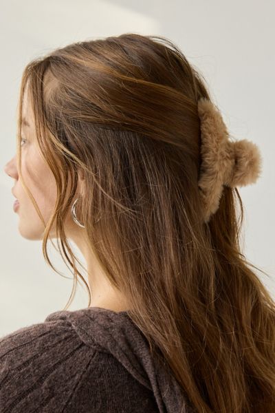 Urban Outfitters Zoe Cozy Faux Fur Claw Clip In Dark Brown, Women's At  In Brown