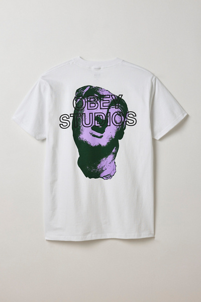 Obey Studios Statue Graphic Tee In White, Men's At Urban Outfitters In White