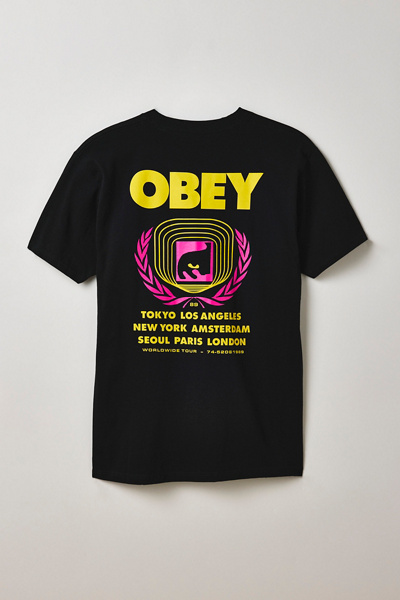 Obey Eye Wreath Graphic Tee In Black, Men's At Urban Outfitters In Black