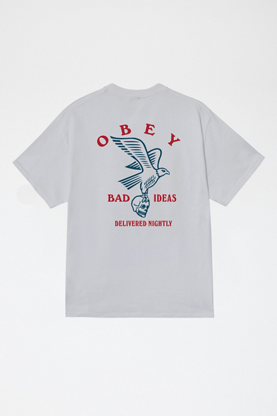 Obey Bad Ideas Graphic Tee In White, Men's At Urban Outfitters In Red