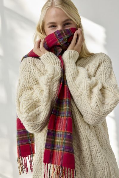 Vintage By UO Plaid Fringe Scarf